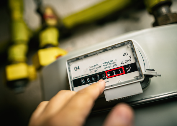 Gaszähler mit Zählerstand